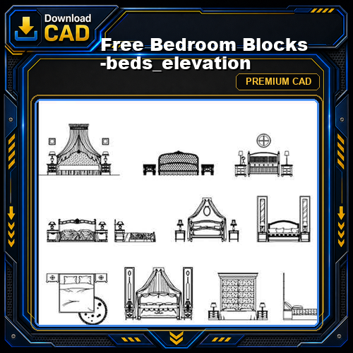 Free Bedroom Blocks -beds_elevation